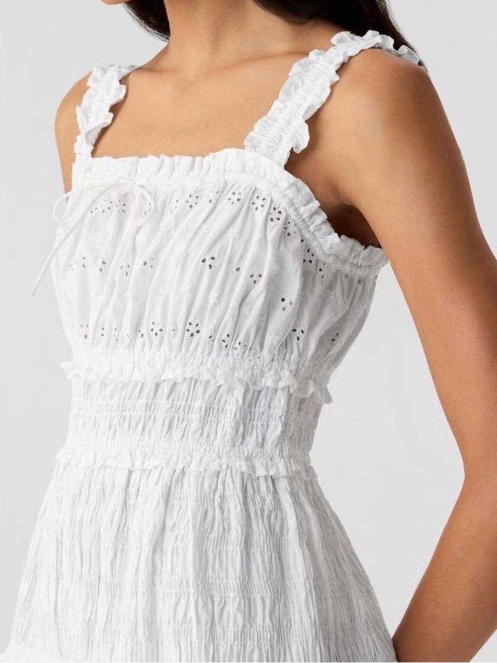 Gap x Doen White Eyelet Smocked Sundress - Picture 1 of 4
